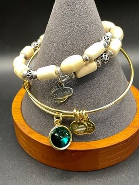Alex & Ani Bracelet Lot of 2 Woodland Hush & May Birthstone